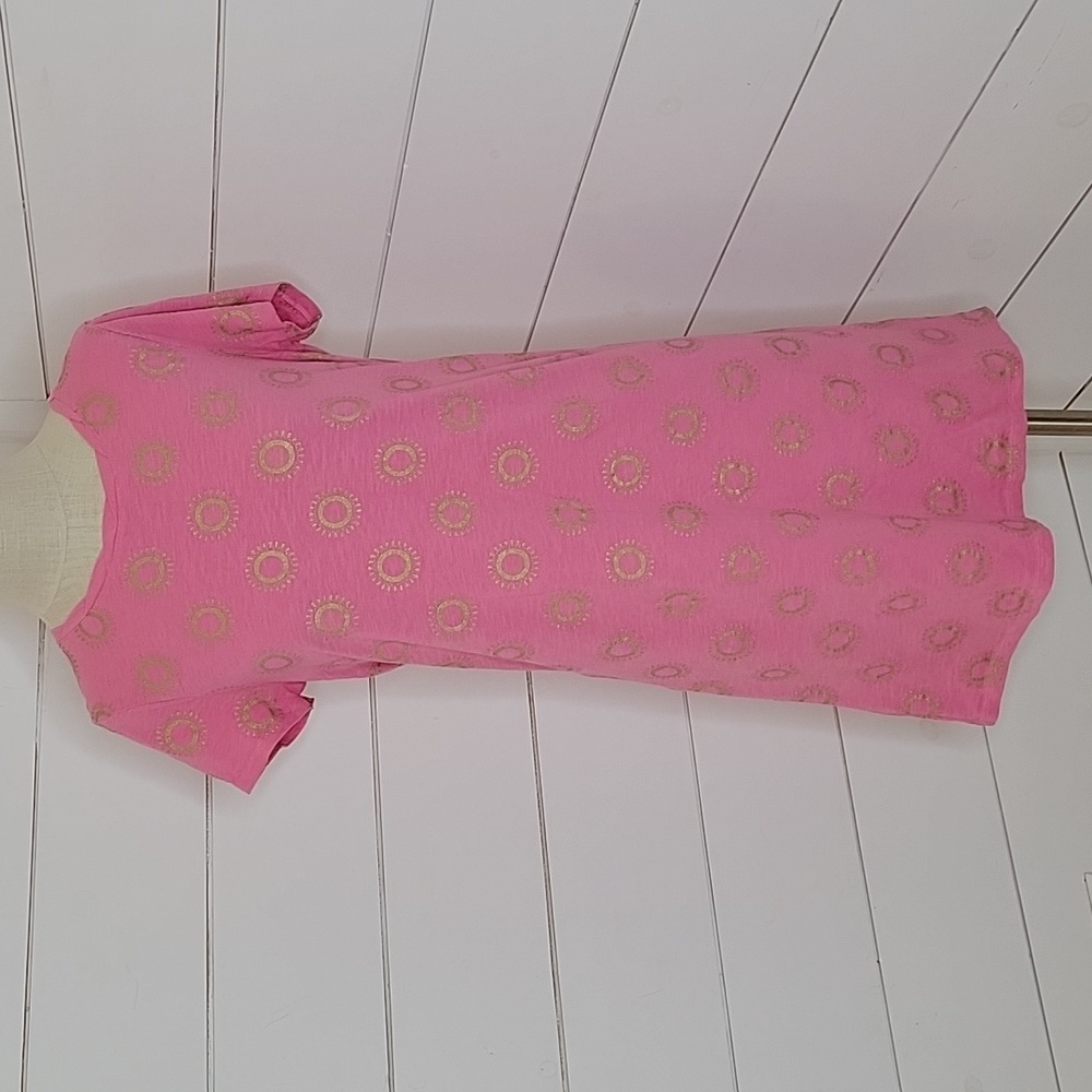 Boden Pink Mini Dress with Gold Dot Motif
